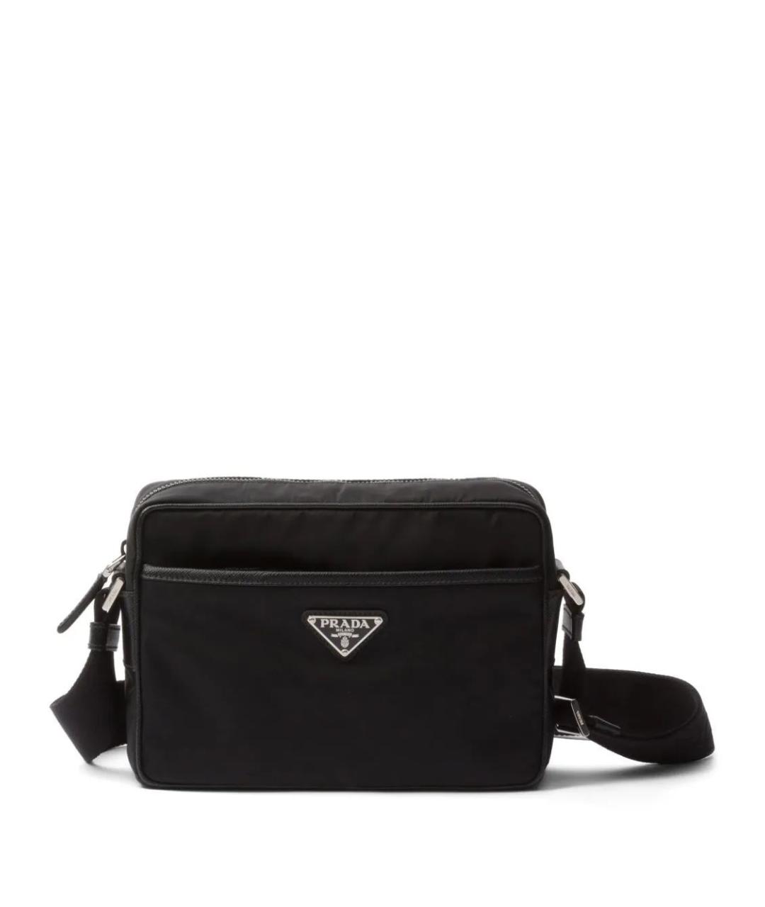 PRADA Черная тканевая сумка на плечо, фото 1