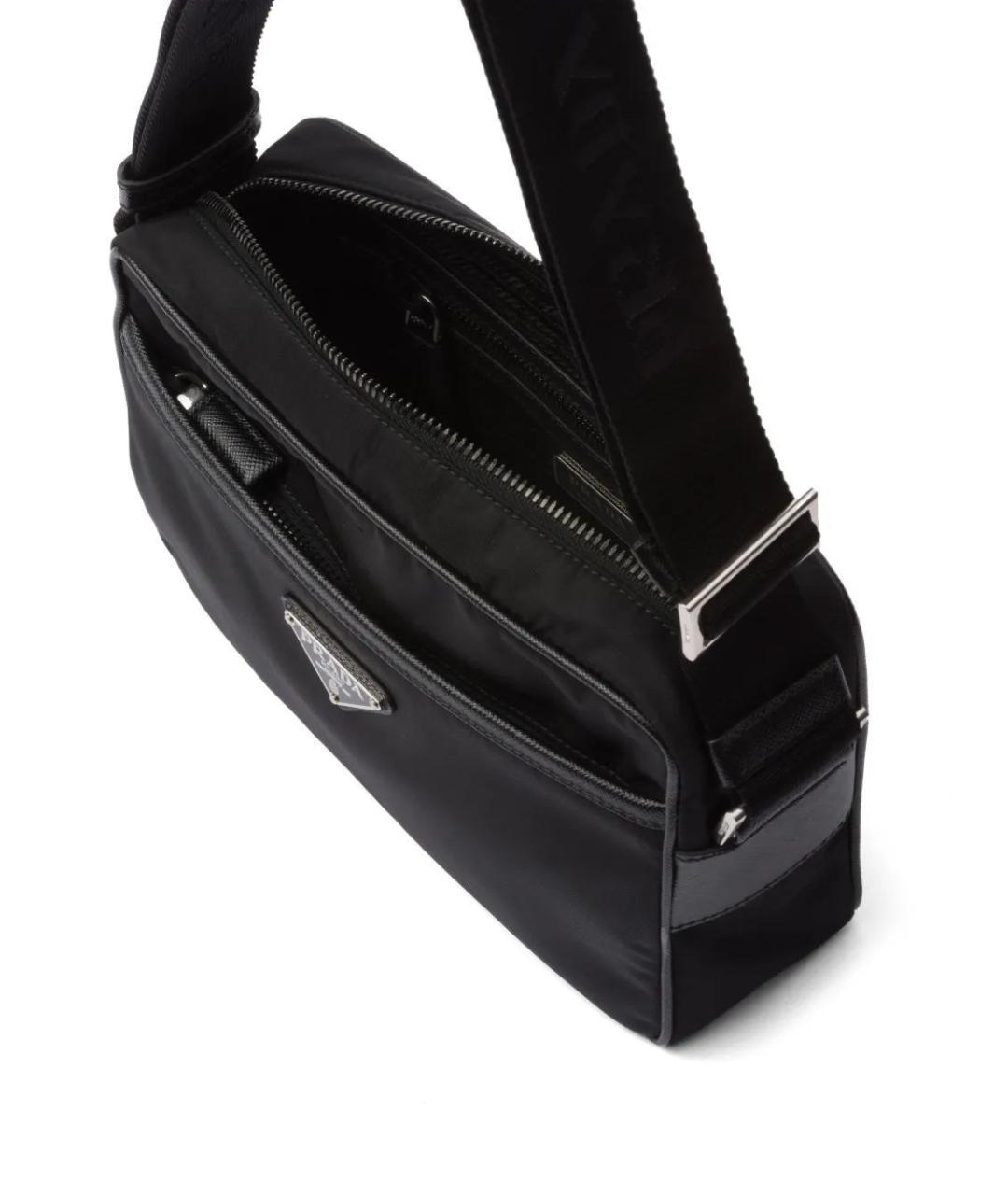 PRADA Черная тканевая сумка на плечо, фото 5