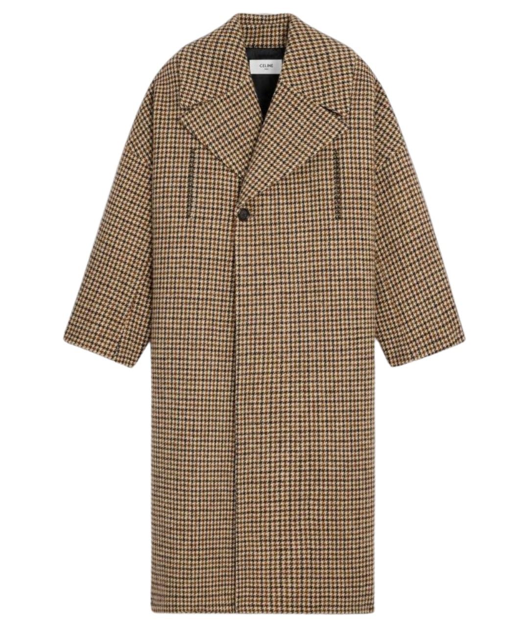 CELINE Мульти шерстяное пальто, фото 1