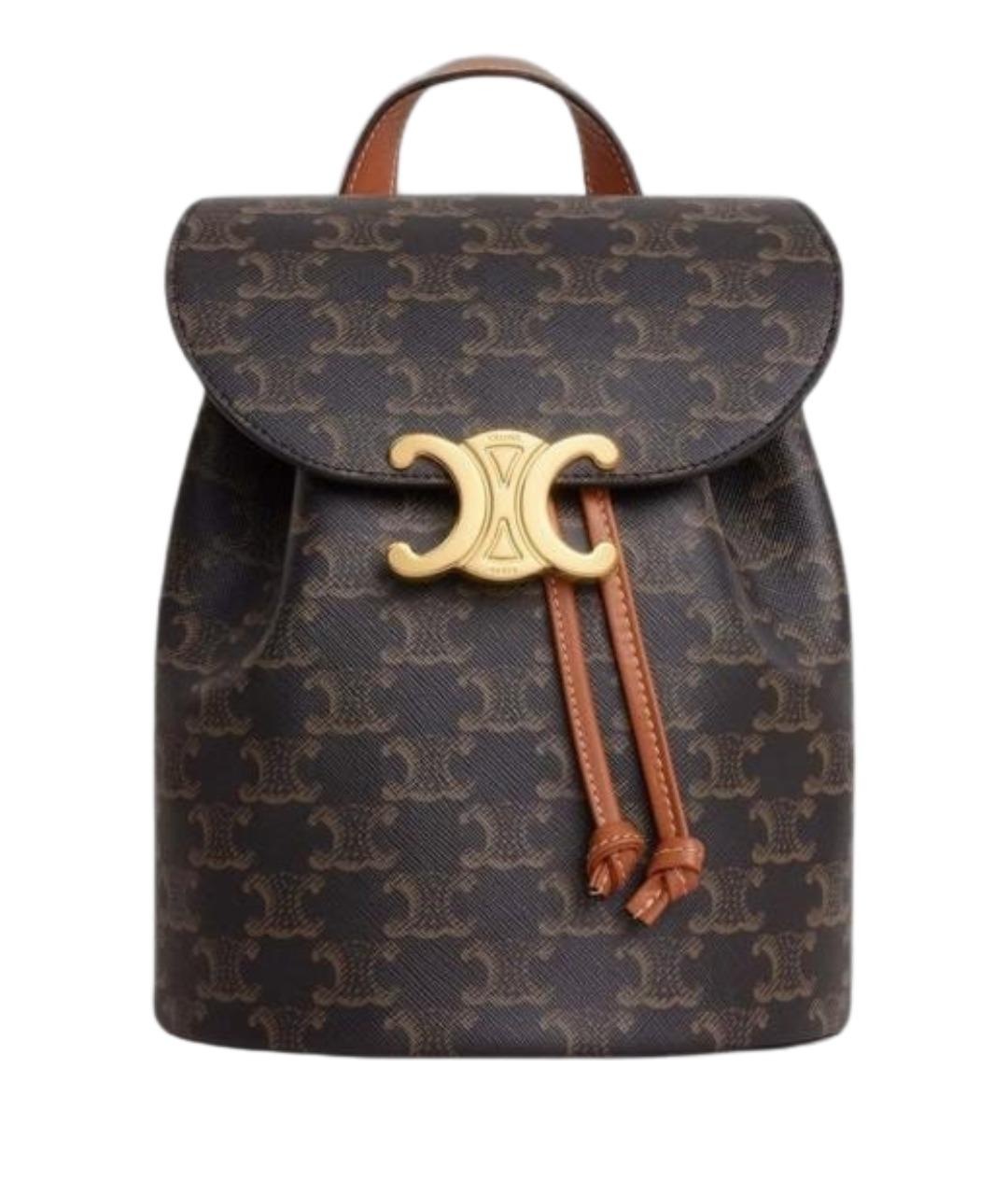 CELINE Коричневый кожаный рюкзак, фото 1