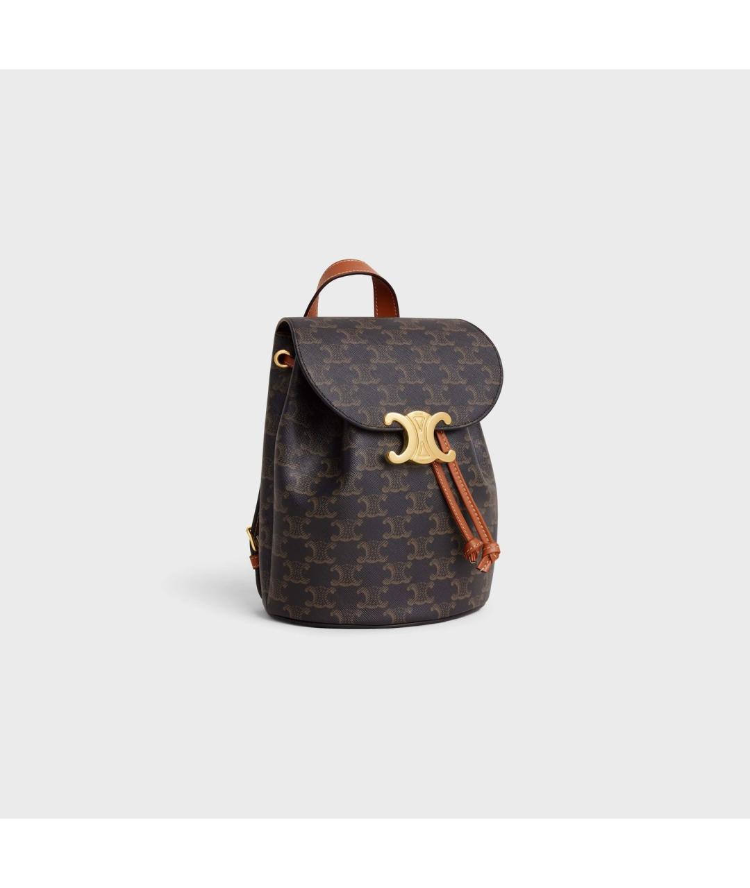 CELINE Коричневый кожаный рюкзак, фото 2