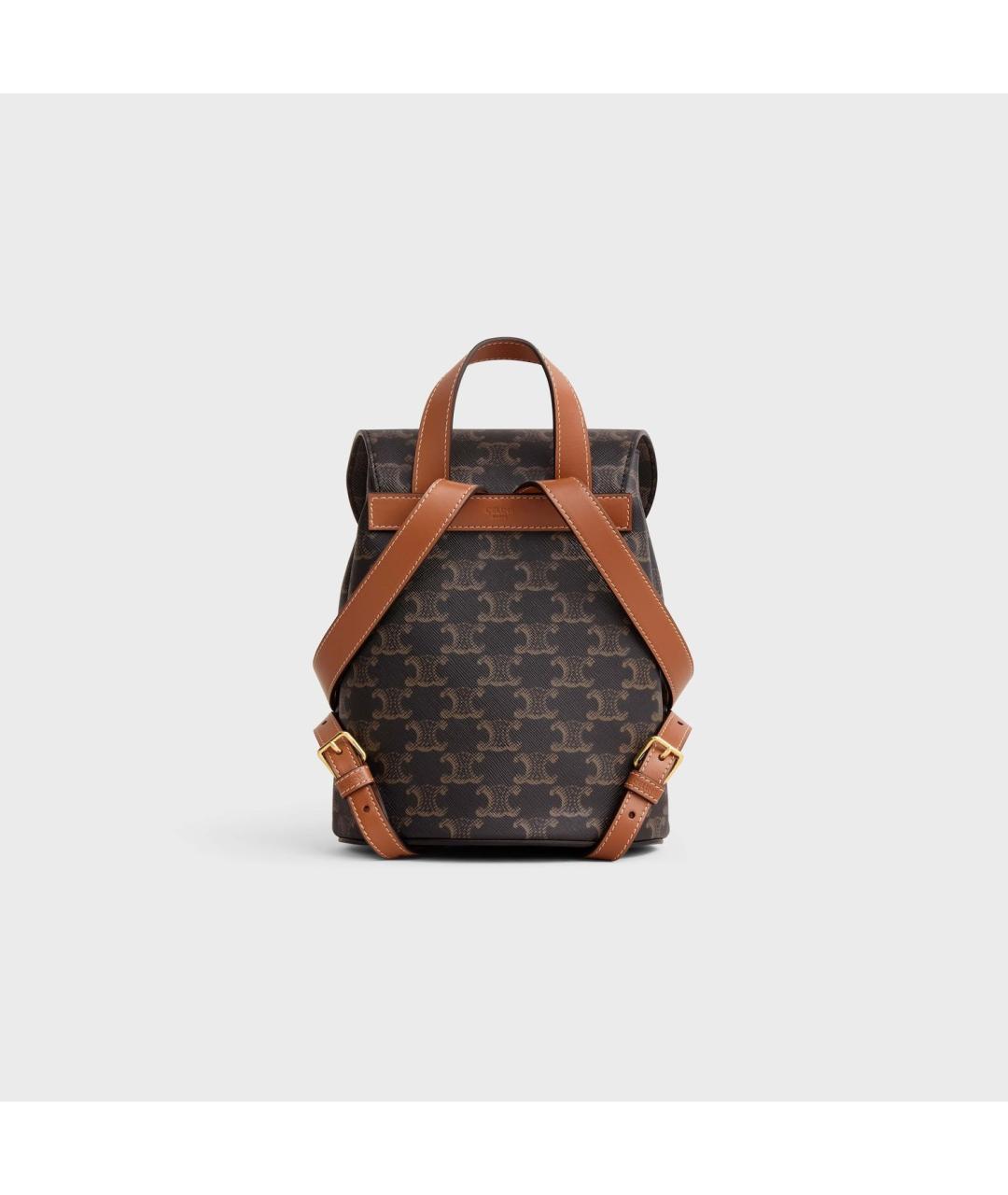 CELINE Коричневый кожаный рюкзак, фото 3