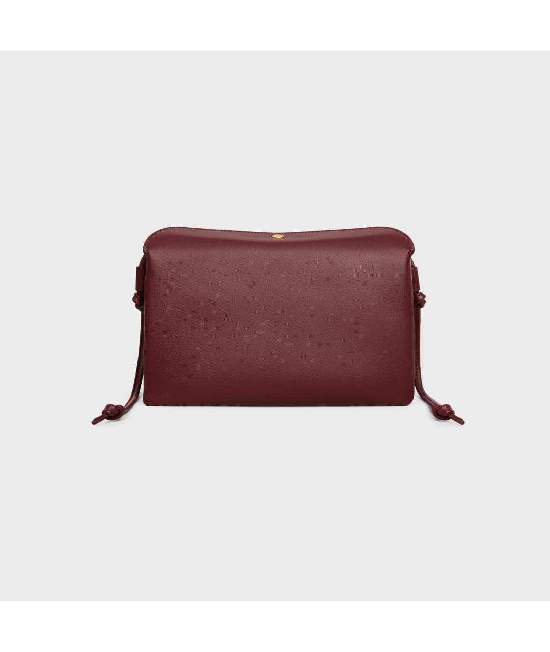 CELINE Бордовая кожаная сумка через плечо, фото 3