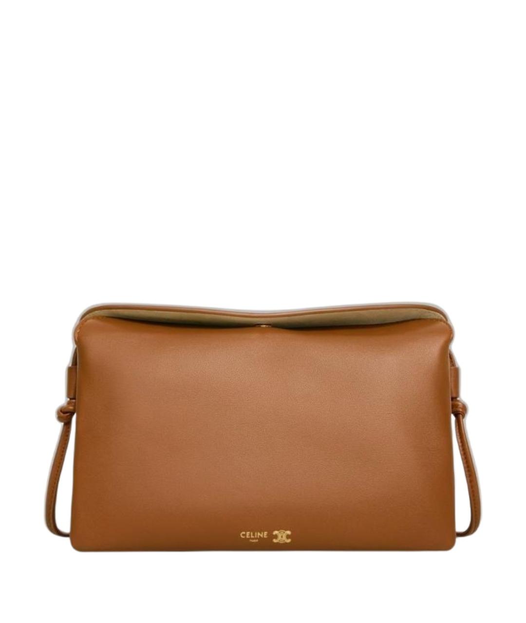 CELINE Коричневая кожаная сумка через плечо, фото 1