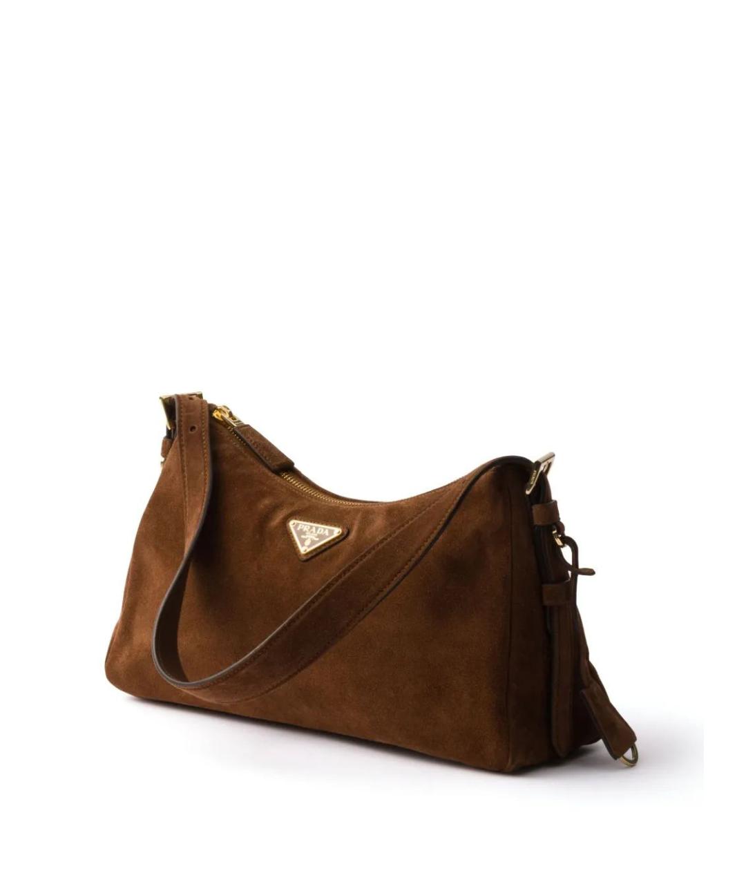 PRADA Коричневая замшевая сумка через плечо, фото 3