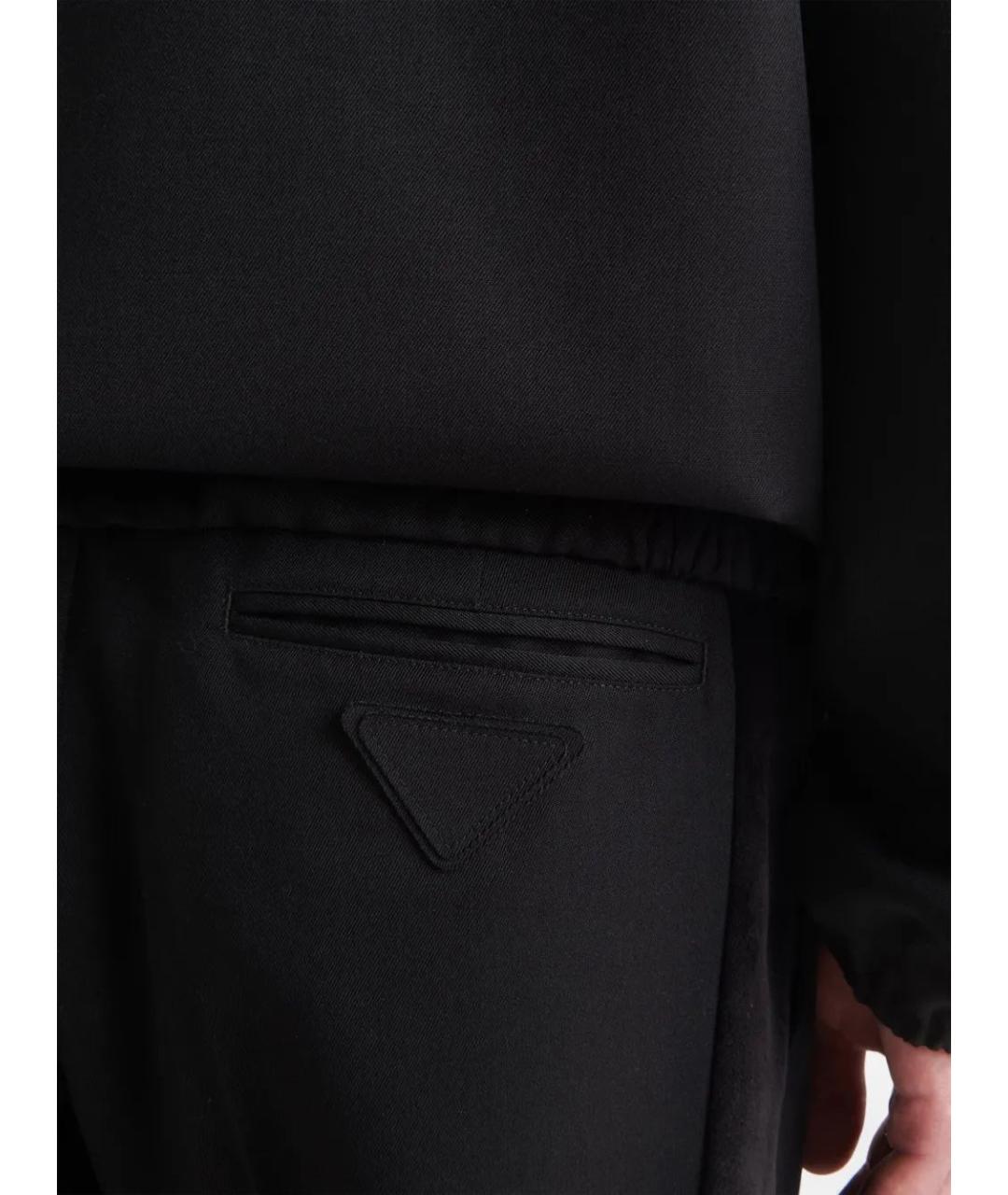 PRADA Черные шерстяные повседневные брюки, фото 5