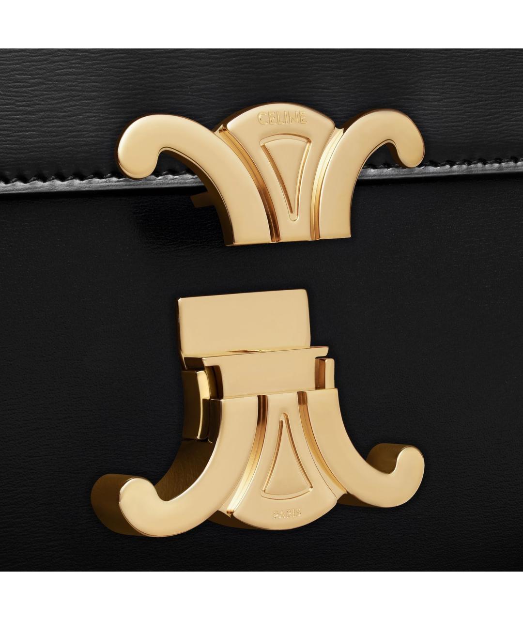 CELINE Черная кожаная сумка через плечо, фото 3