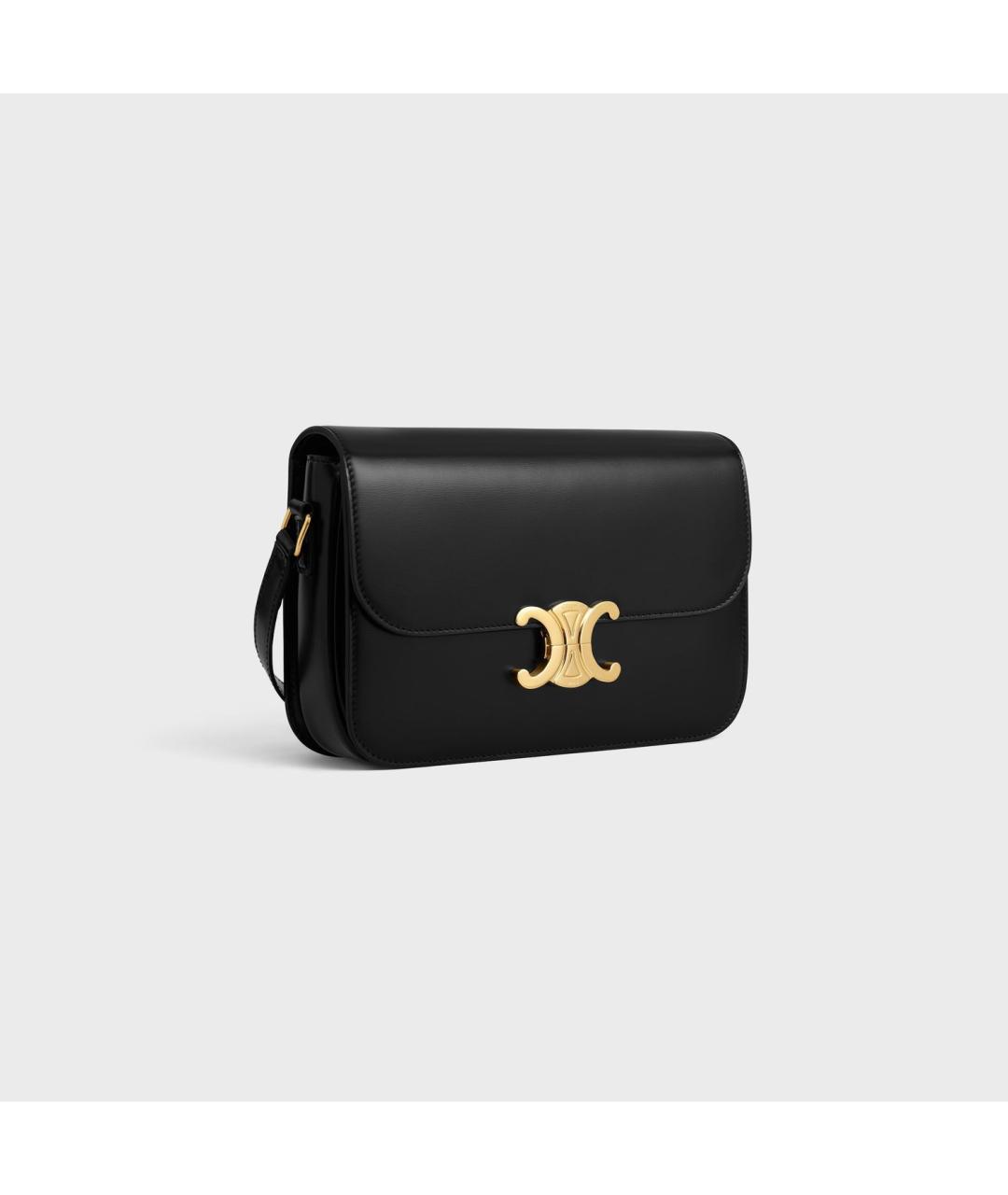 CELINE Черная кожаная сумка через плечо, фото 2