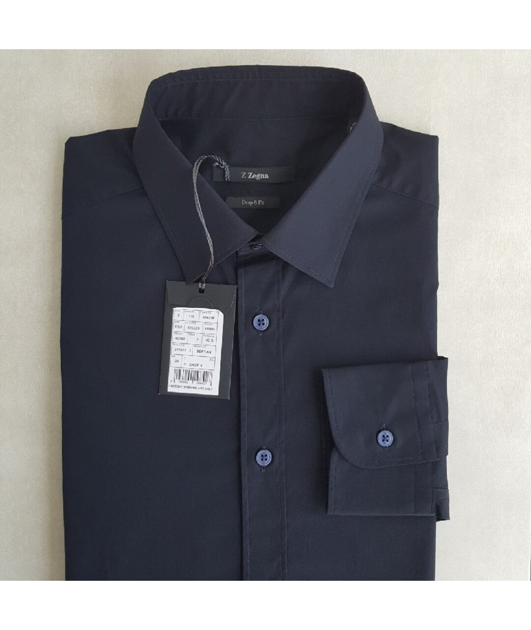 ZZEGNA Черная хлопковая классическая рубашка, фото 6