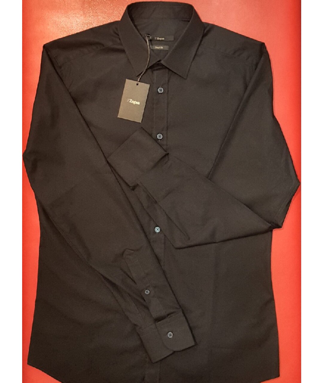 ZZEGNA Черная хлопковая классическая рубашка, фото 8