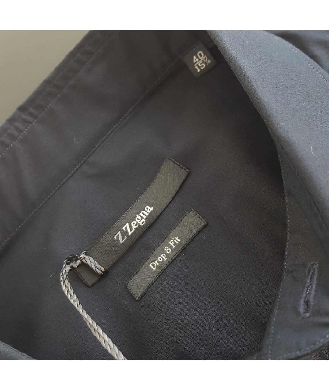 ZZEGNA Черная хлопковая классическая рубашка, фото 4