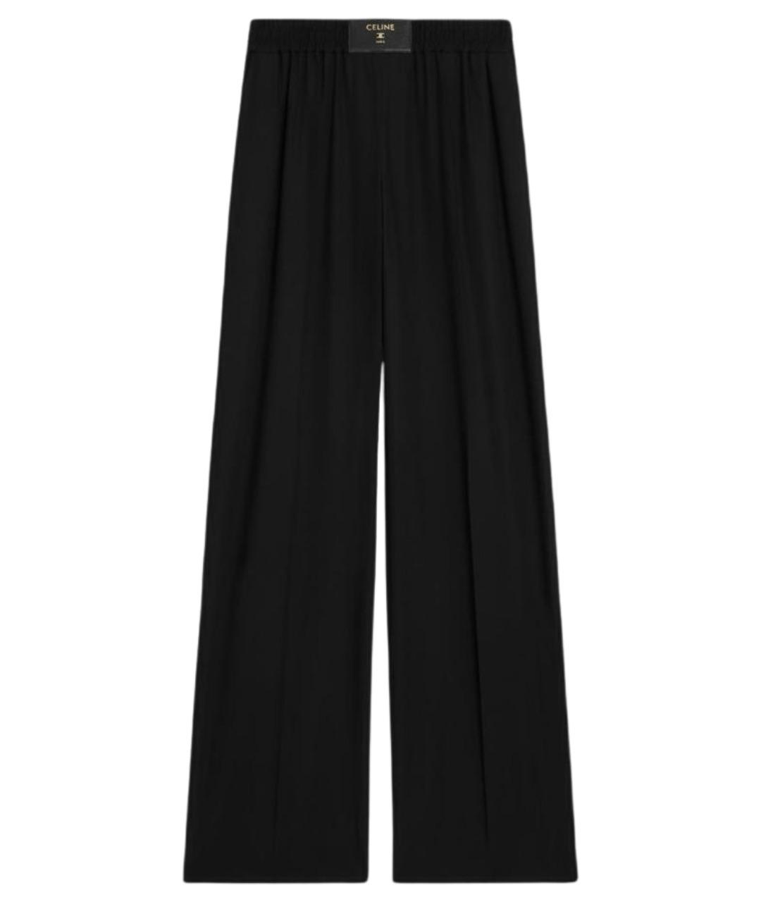 CELINE Черные шерстяные прямые брюки, фото 1