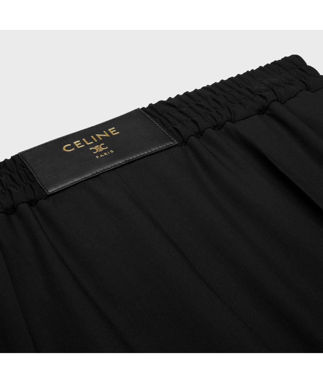 CELINE Черные шерстяные прямые брюки, фото 3