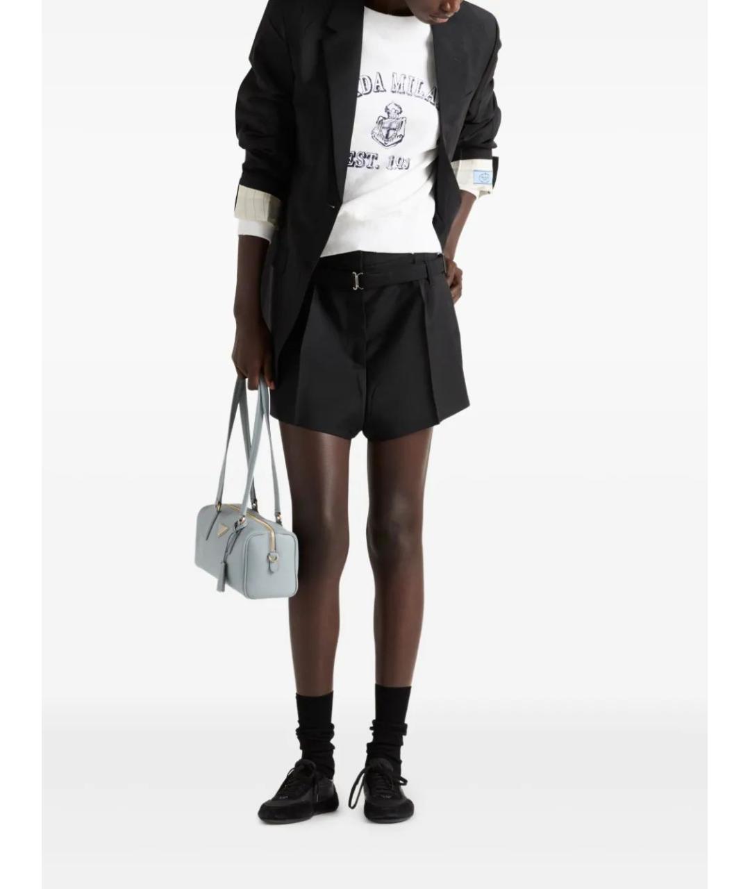 PRADA Черные шерстяные шорты, фото 2