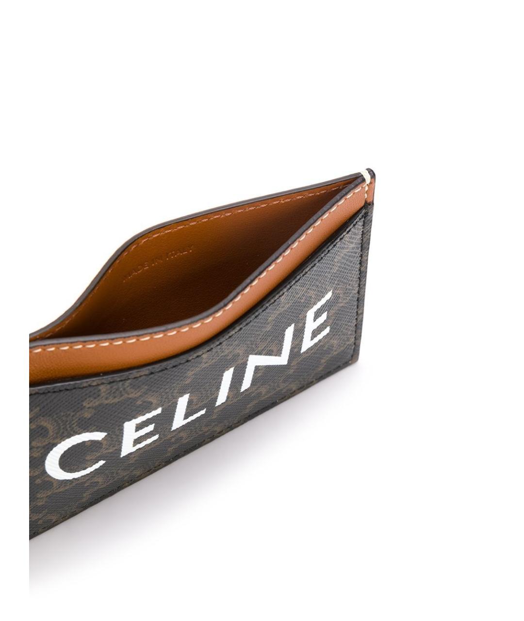 CELINE Коричневый кожаный кардхолдер, фото 2