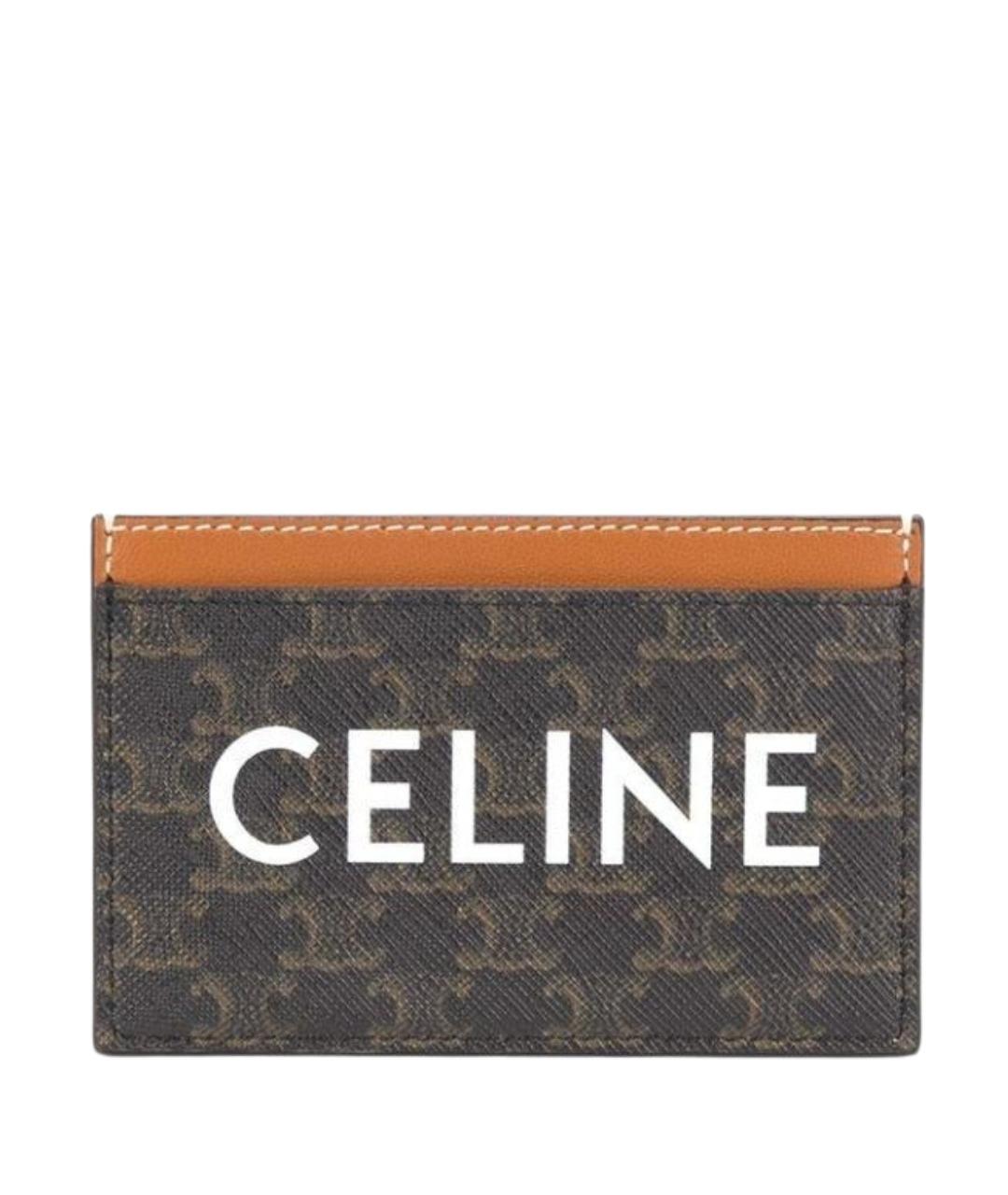 CELINE Коричневый кожаный кардхолдер, фото 1