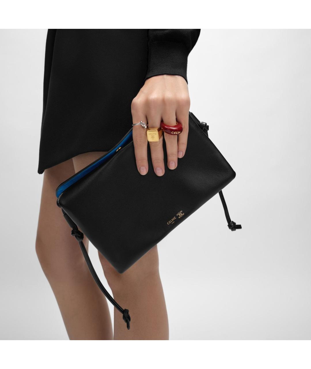 CELINE Черная кожаная сумка через плечо, фото 2