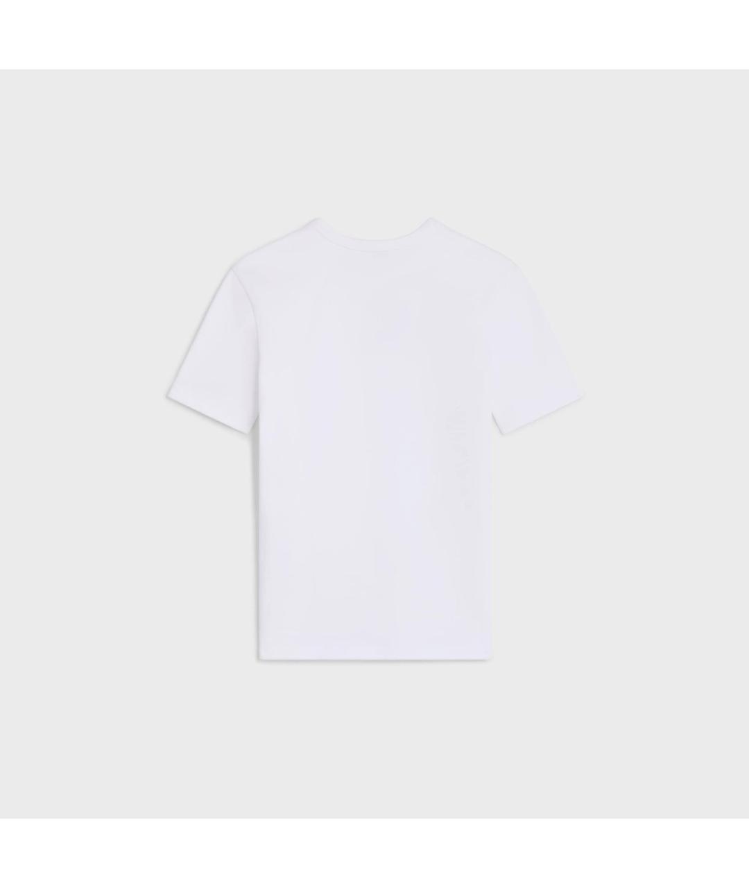 CELINE Белая хлопковая футболка, фото 2