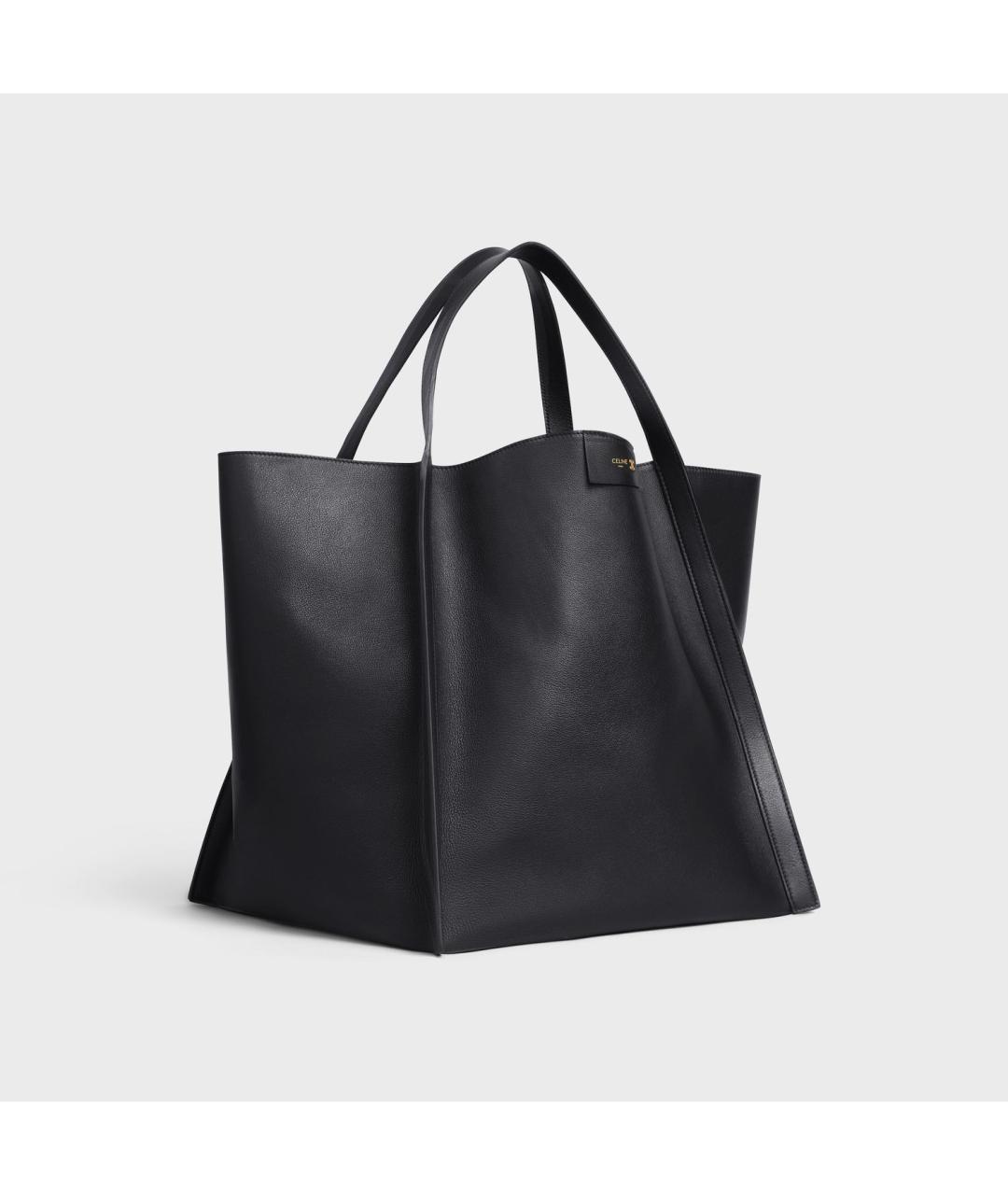 CELINE Черная кожаная сумка тоут, фото 2