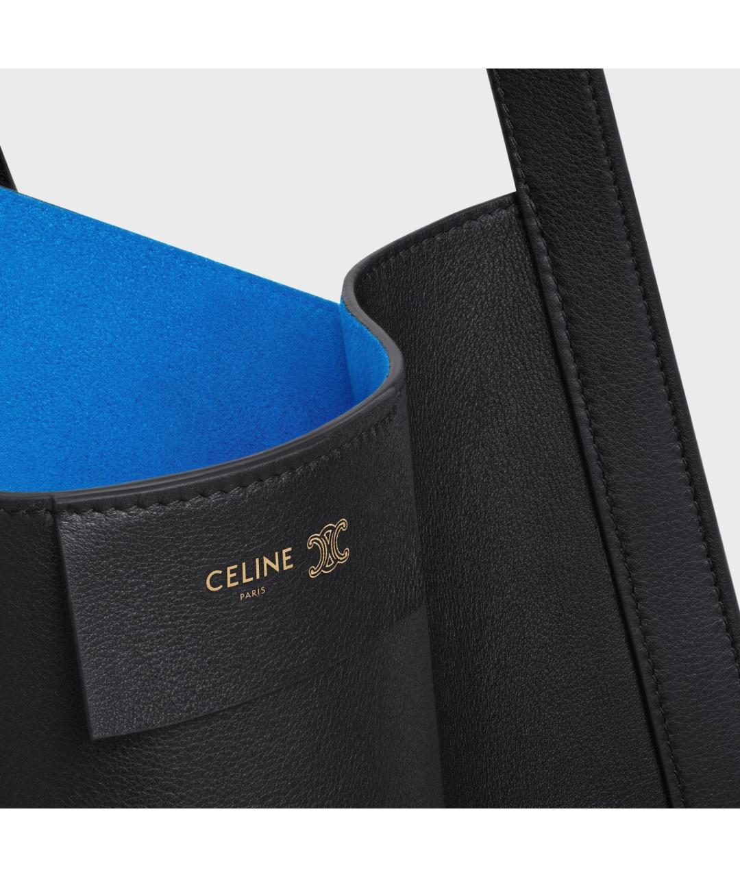 CELINE Черная кожаная сумка тоут, фото 5