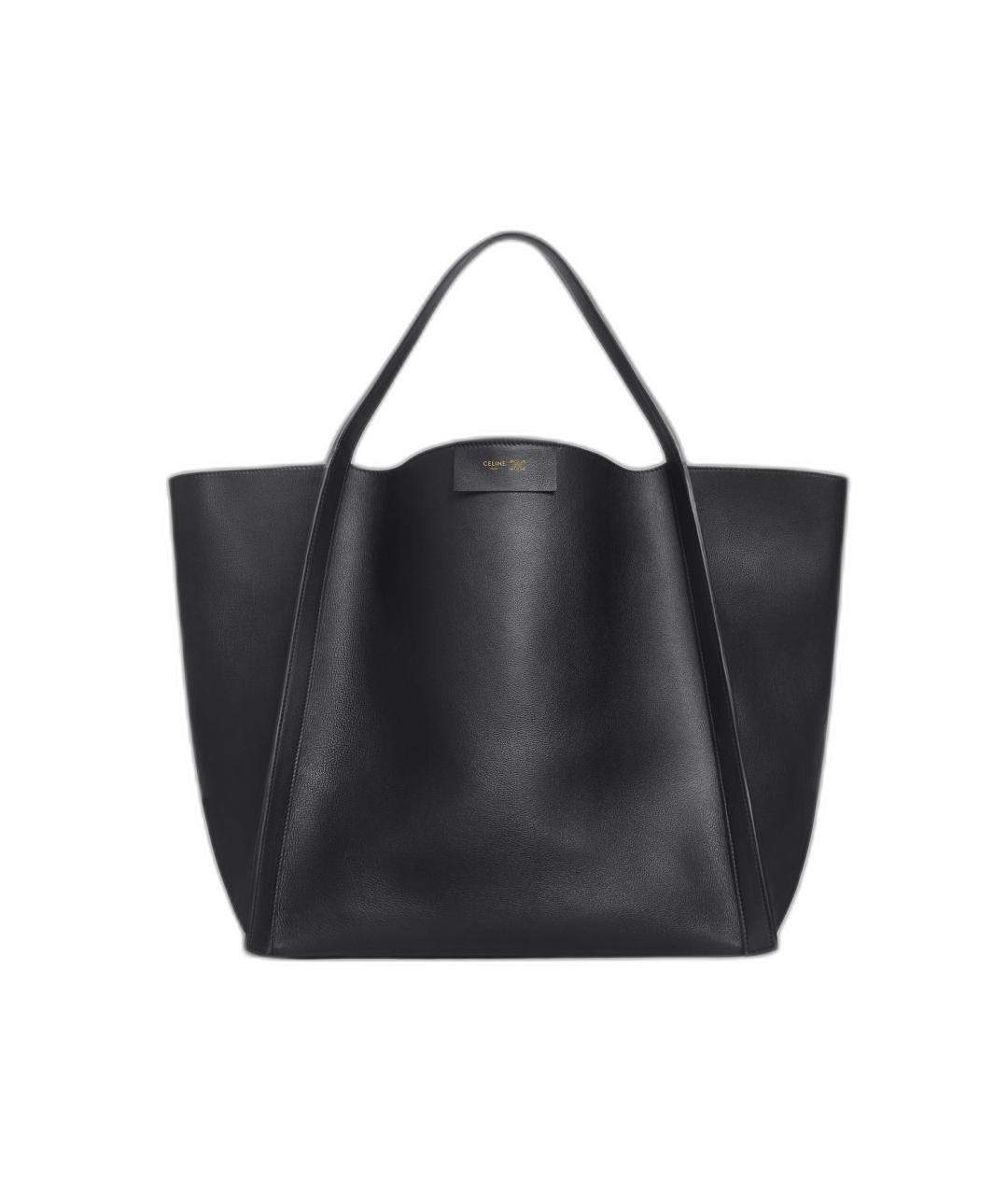 CELINE Черная кожаная сумка тоут, фото 1