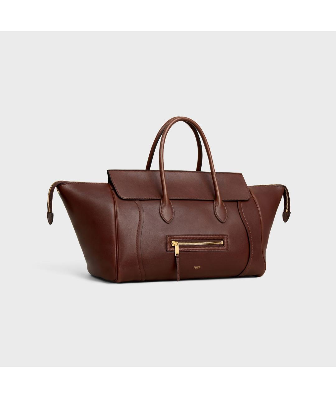 CELINE Коричневая кожаная сумка тоут, фото 2