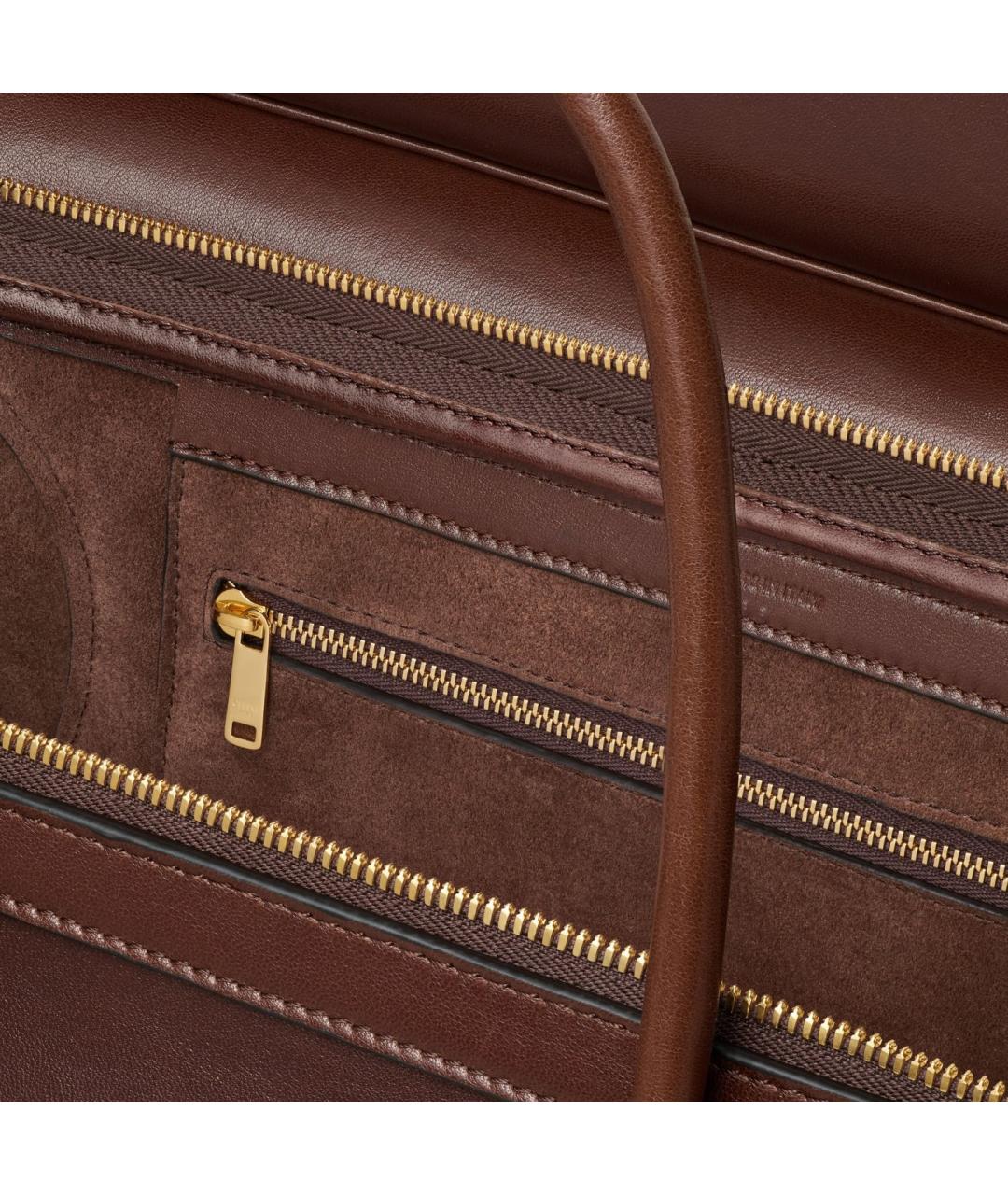 CELINE Коричневая кожаная сумка тоут, фото 4