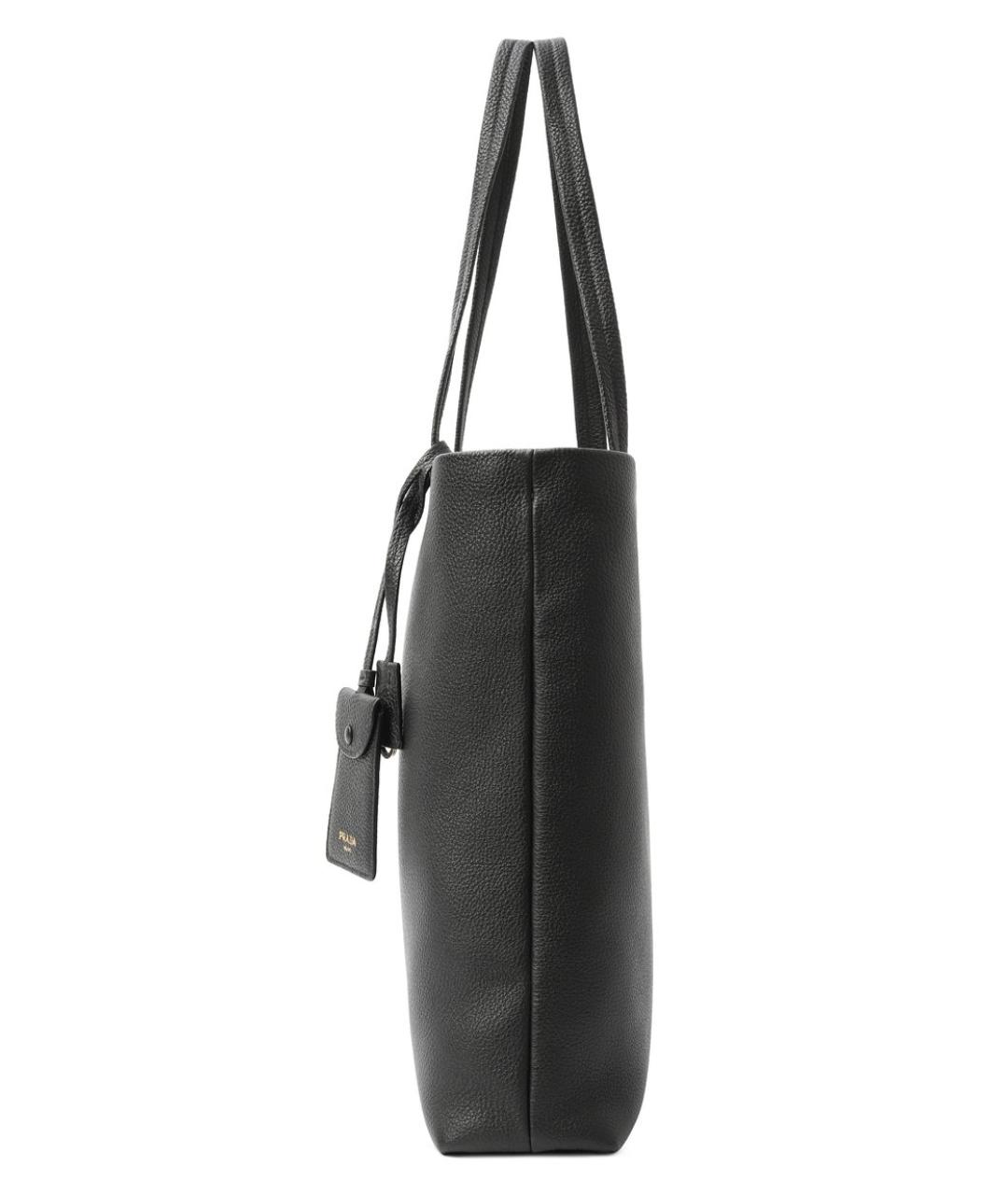 PRADA Черная кожаная сумка тоут, фото 4