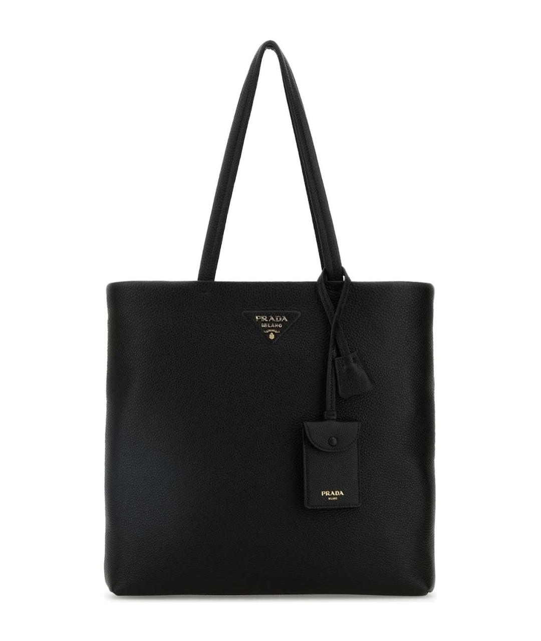 PRADA Черная кожаная сумка тоут, фото 1