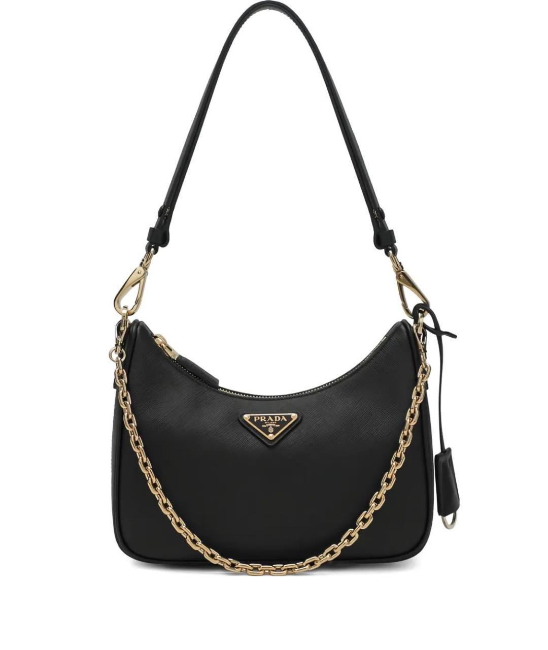 PRADA Черная кожаная сумка через плечо, фото 1