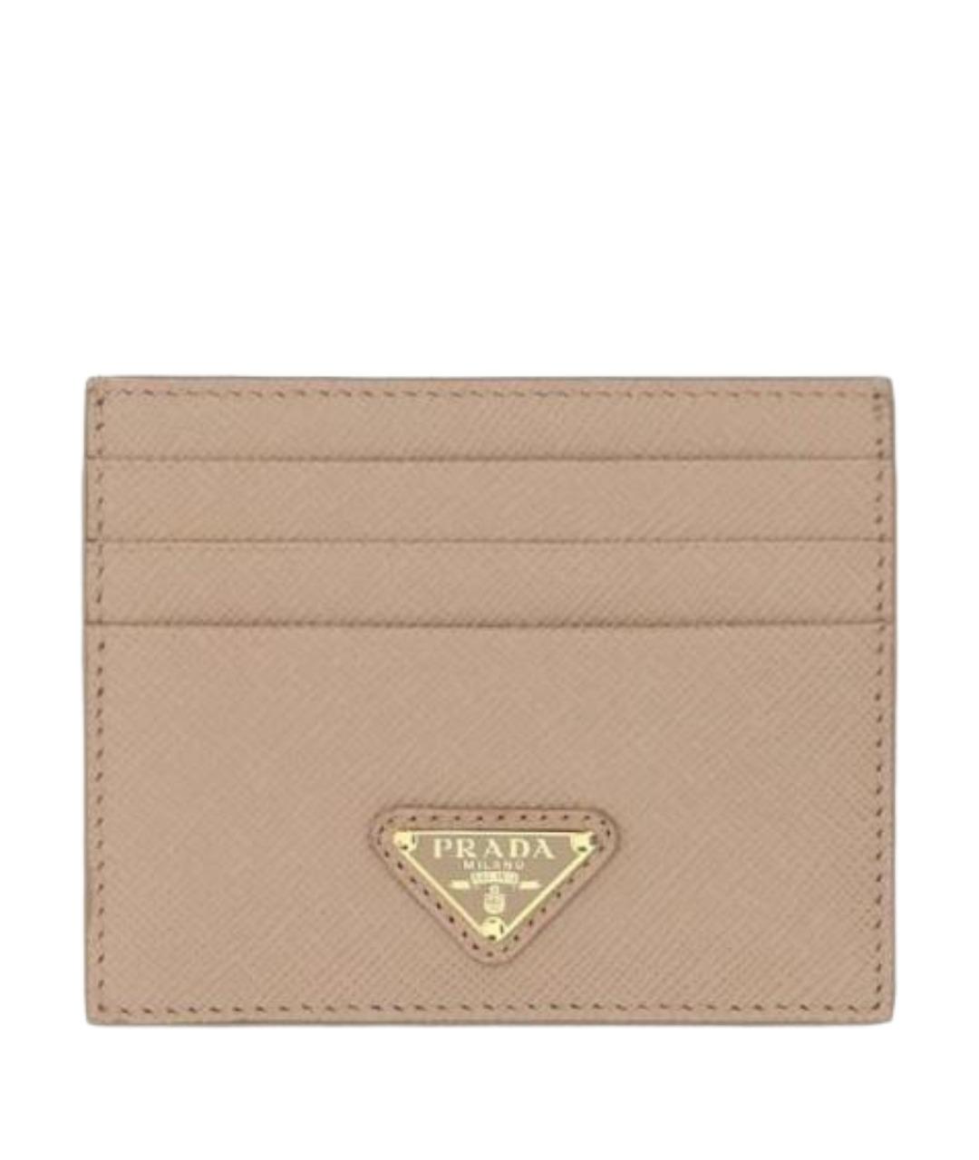 PRADA Бежевый кожаный кардхолдер, фото 1