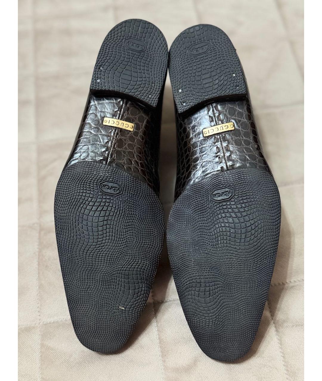 GUCCI Коричневые лоферы из экзотической кожи, фото 7