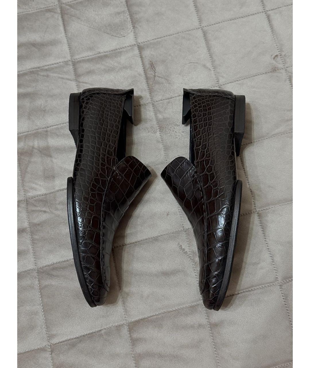 GUCCI Коричневые лоферы из экзотической кожи, фото 3