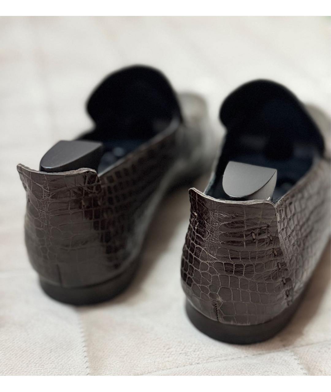 GUCCI Коричневые лоферы из экзотической кожи, фото 6