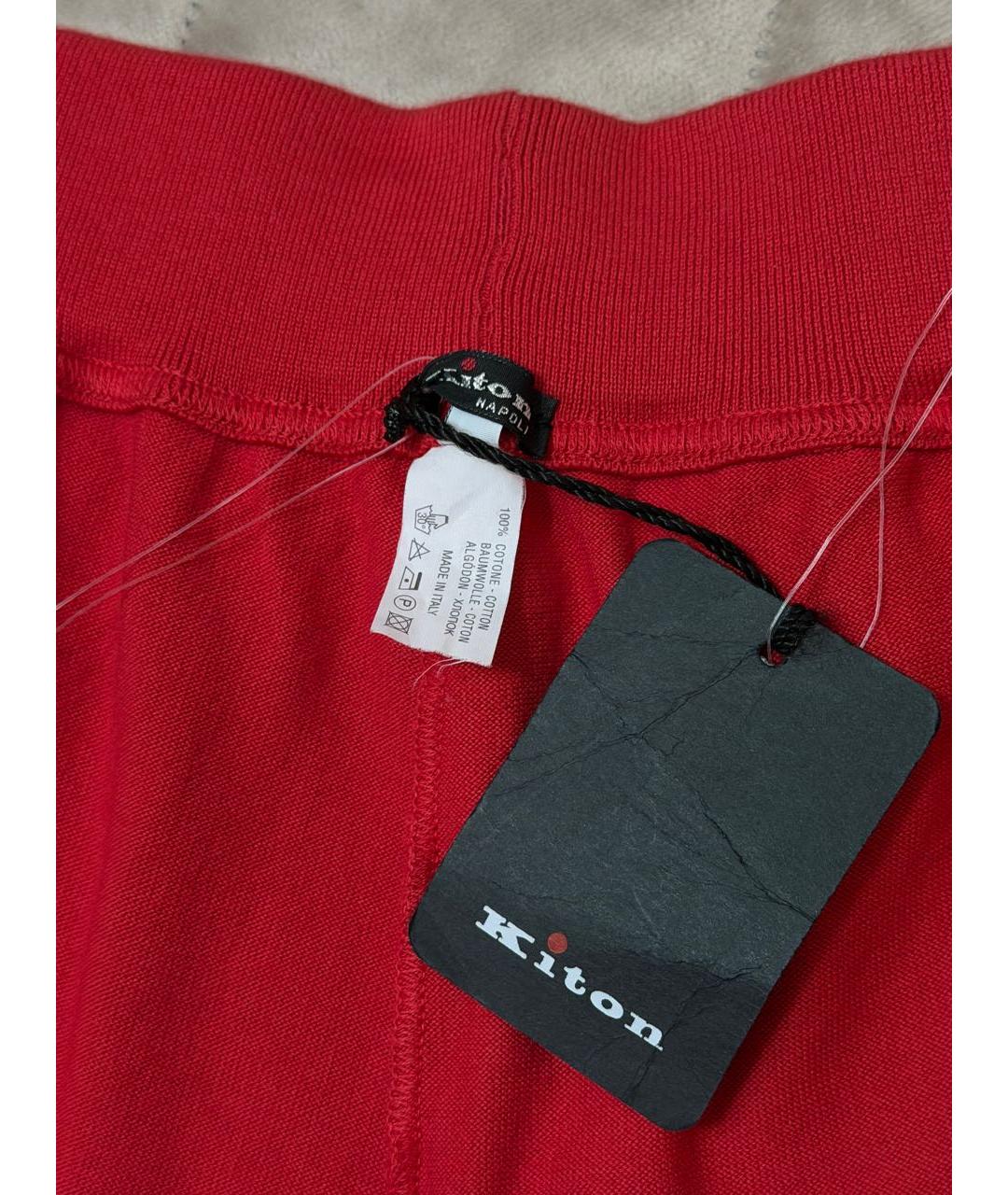 KITON Красные хлопковые шорты, фото 6