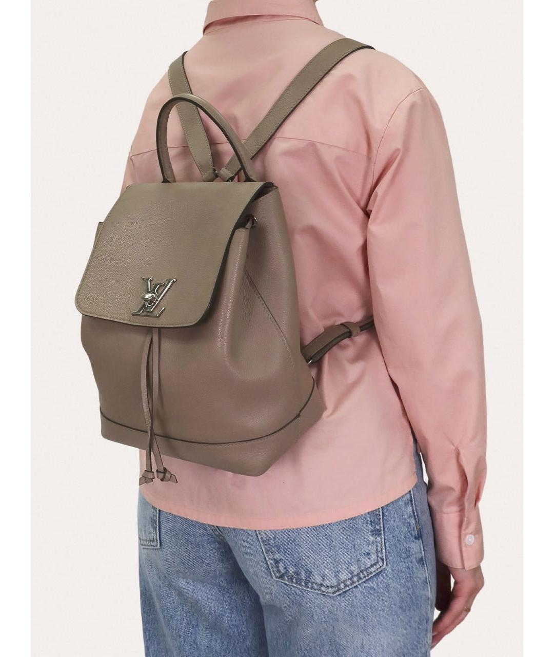 LOUIS VUITTON Серый кожаный рюкзак, фото 8