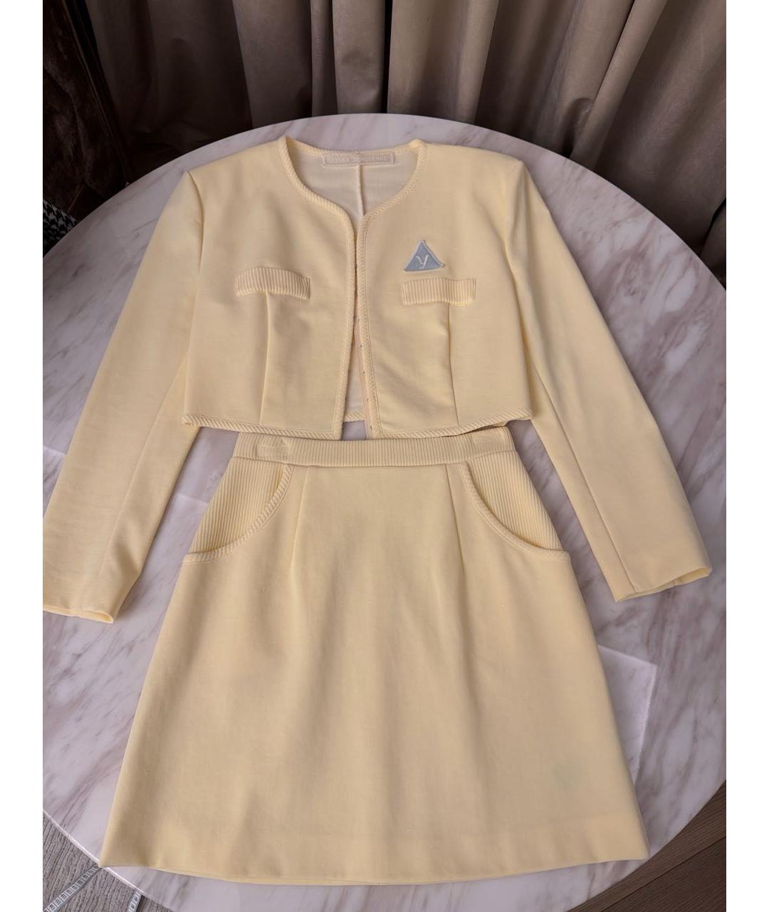 ULYANA SERGEENKO Желтый вискозный костюм с юбками, фото 7