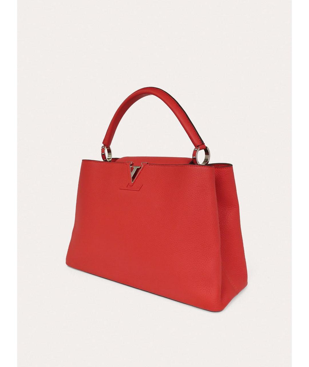 LOUIS VUITTON Красная кожаная сумка с короткими ручками, фото 2