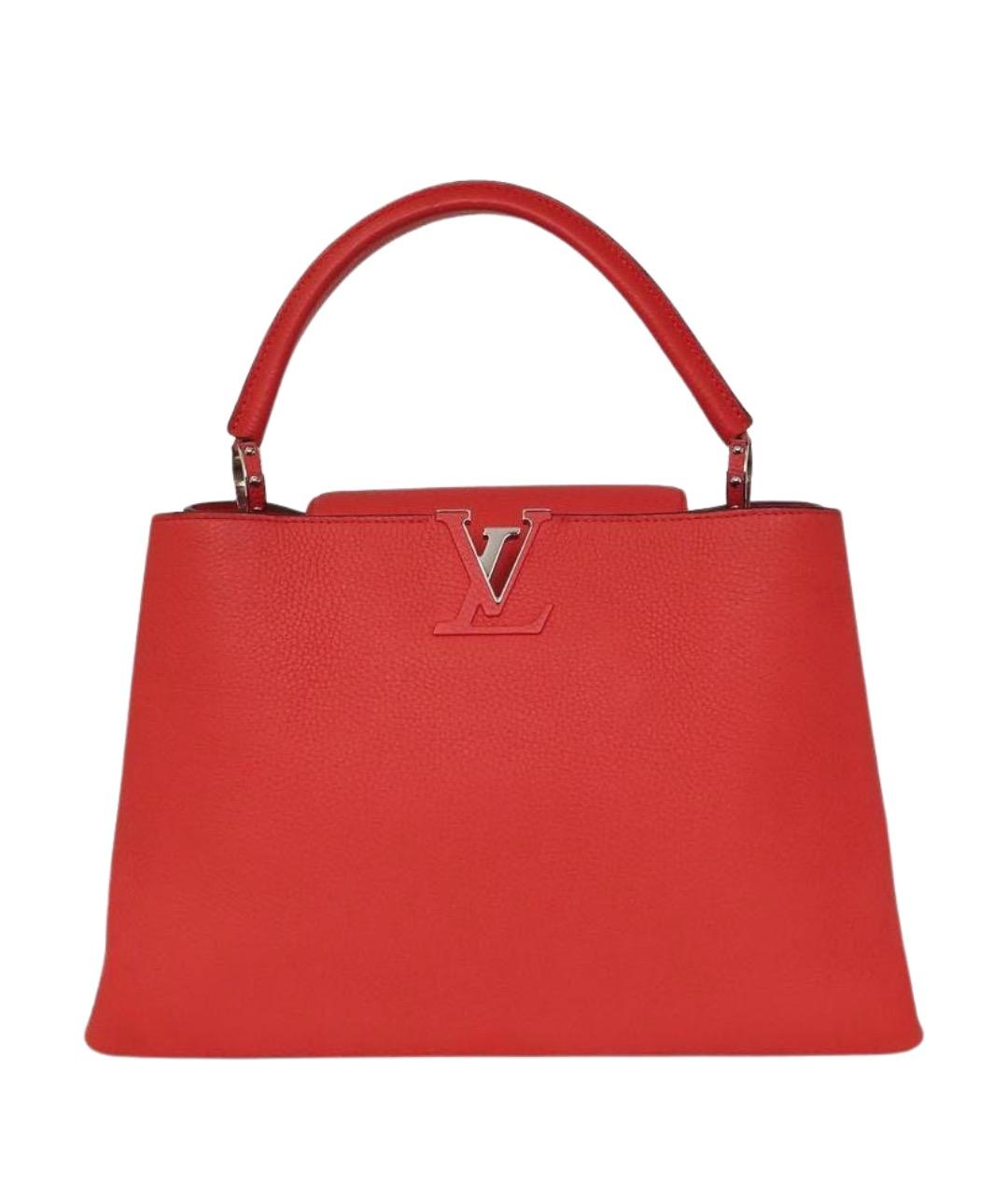 LOUIS VUITTON Красная кожаная сумка с короткими ручками, фото 1