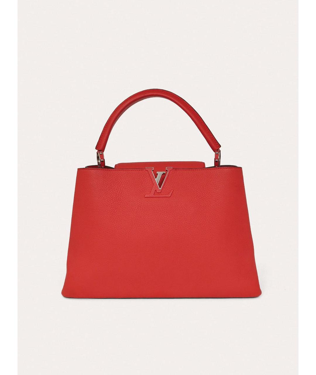 LOUIS VUITTON Красная кожаная сумка с короткими ручками, фото 9