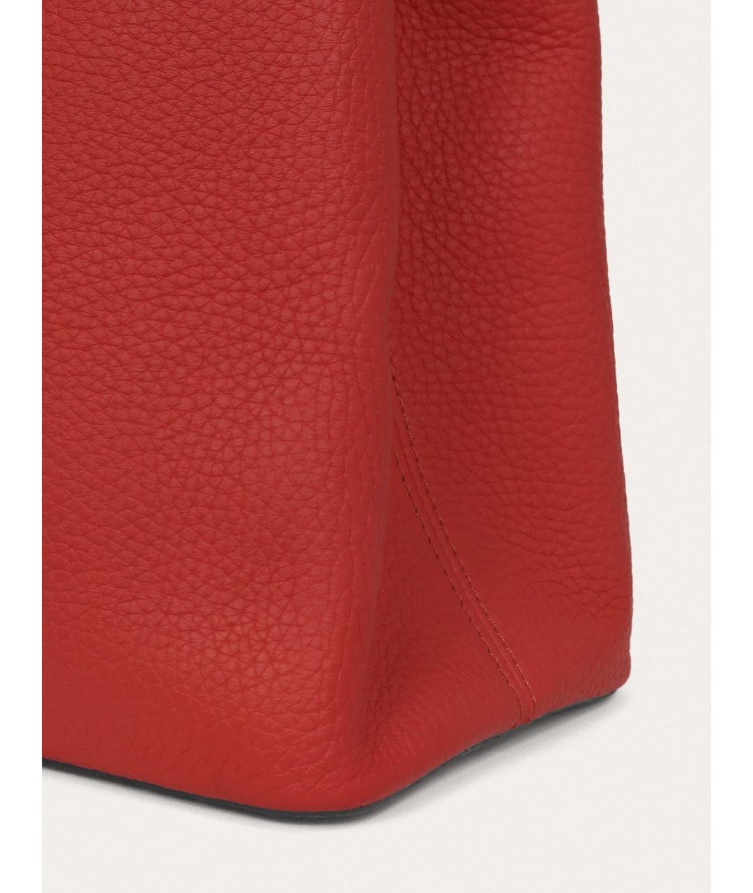 LOUIS VUITTON Красная кожаная сумка с короткими ручками, фото 5