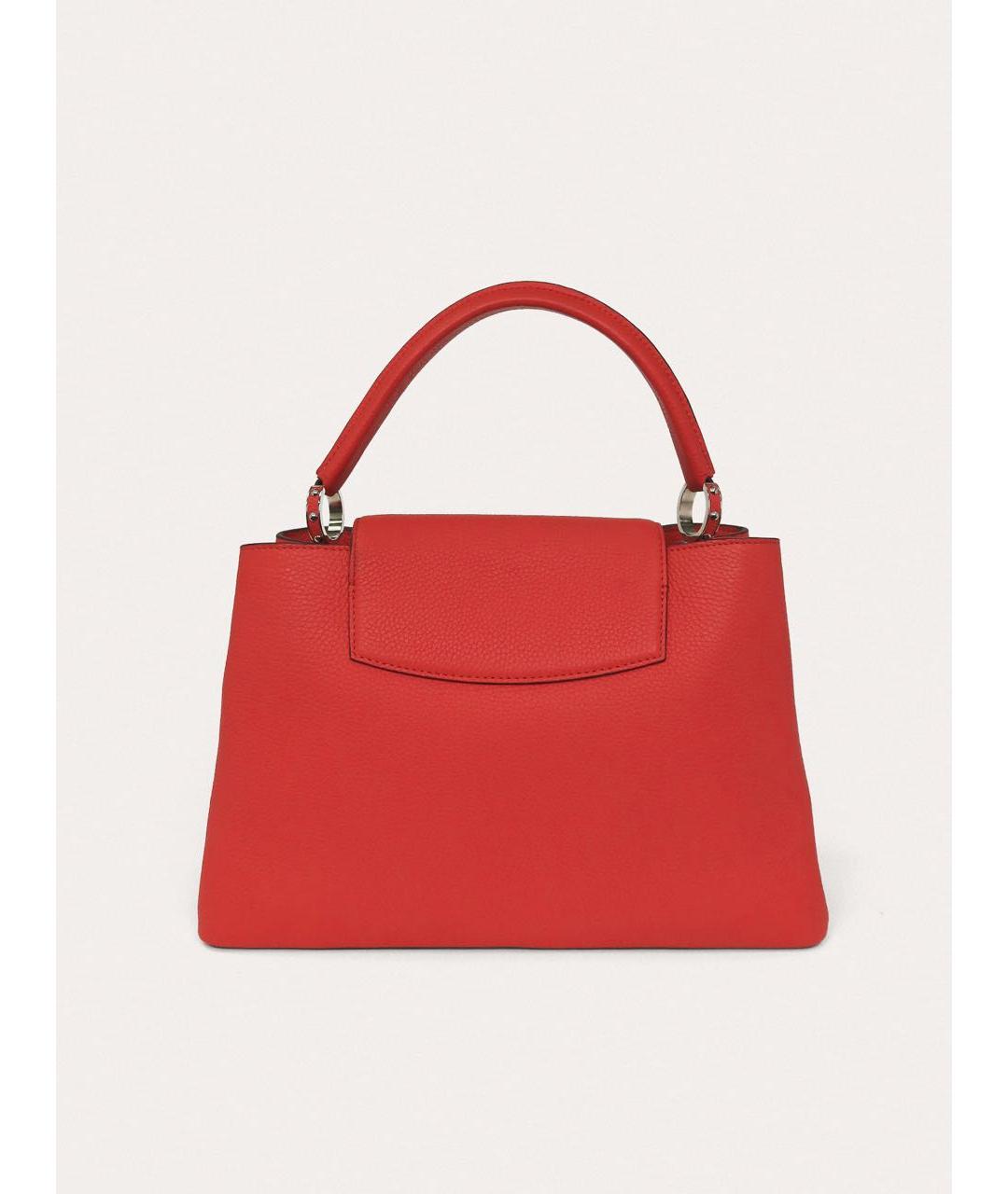 LOUIS VUITTON Красная кожаная сумка с короткими ручками, фото 3