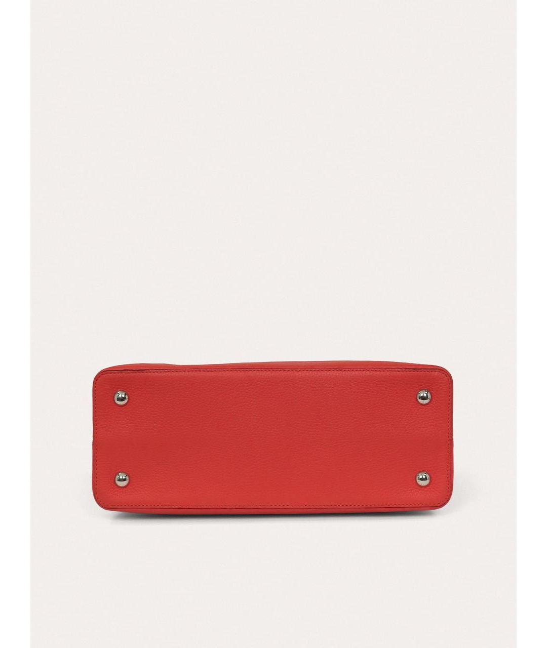 LOUIS VUITTON Красная кожаная сумка с короткими ручками, фото 6