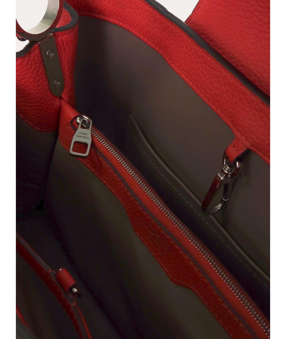 LOUIS VUITTON Красная кожаная сумка с короткими ручками, фото 4