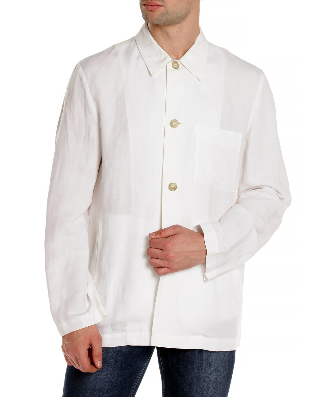 JOHN RICHMOND Белый льняной пиджак, фото 4
