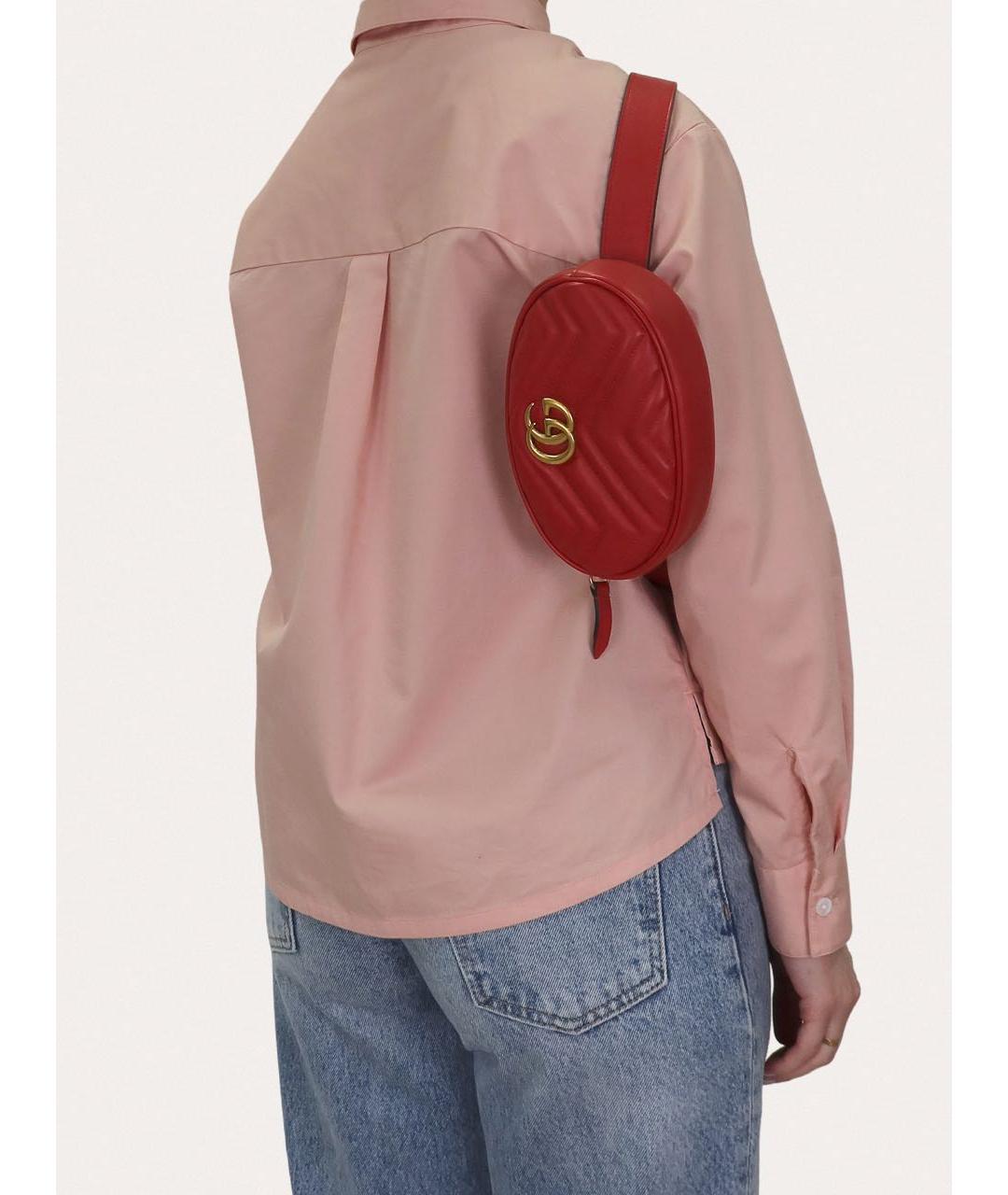 GUCCI Красная кожаная поясная сумка, фото 8