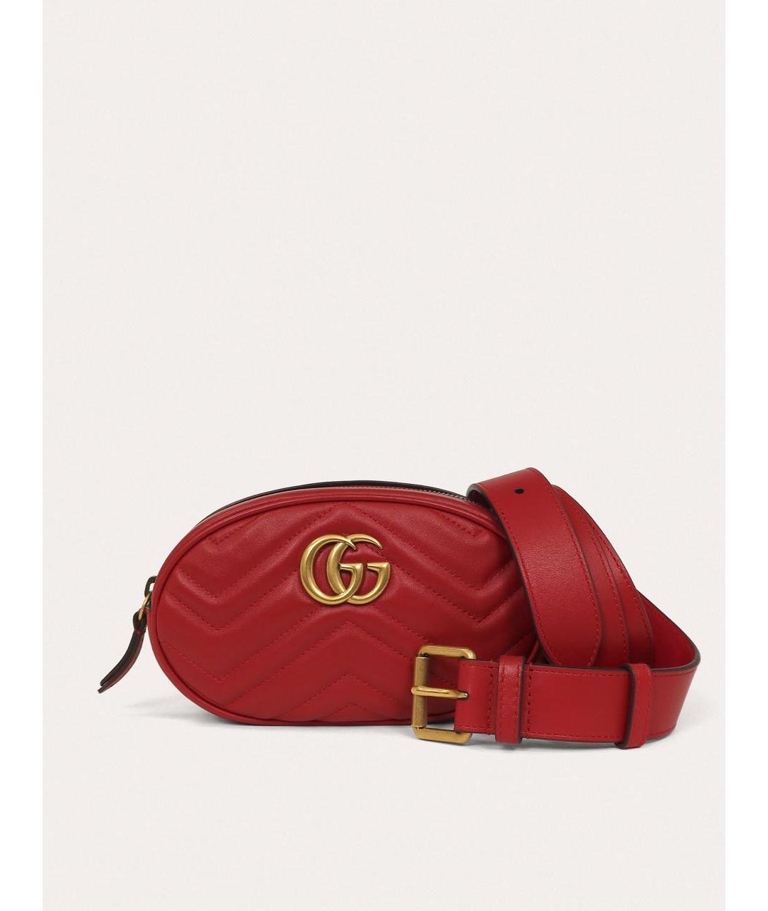 GUCCI Красная кожаная поясная сумка, фото 7