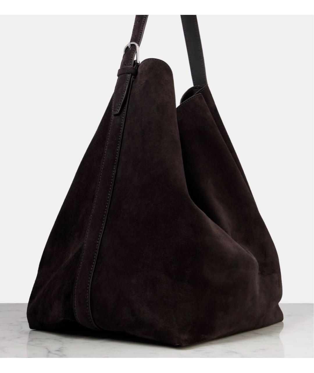 TOTEME Коричневая замшевая сумка тоут, фото 3