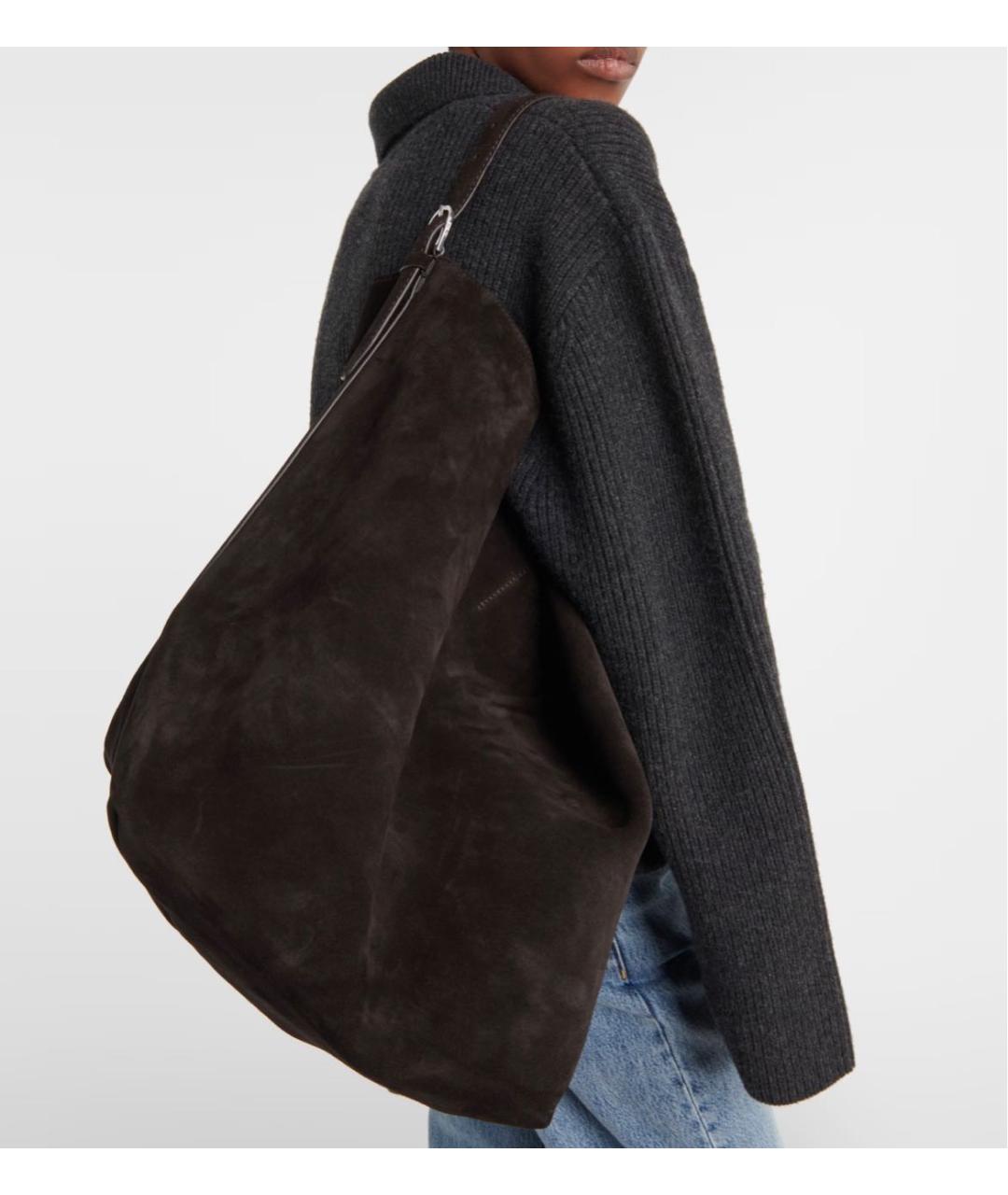 TOTEME Коричневая замшевая сумка тоут, фото 2