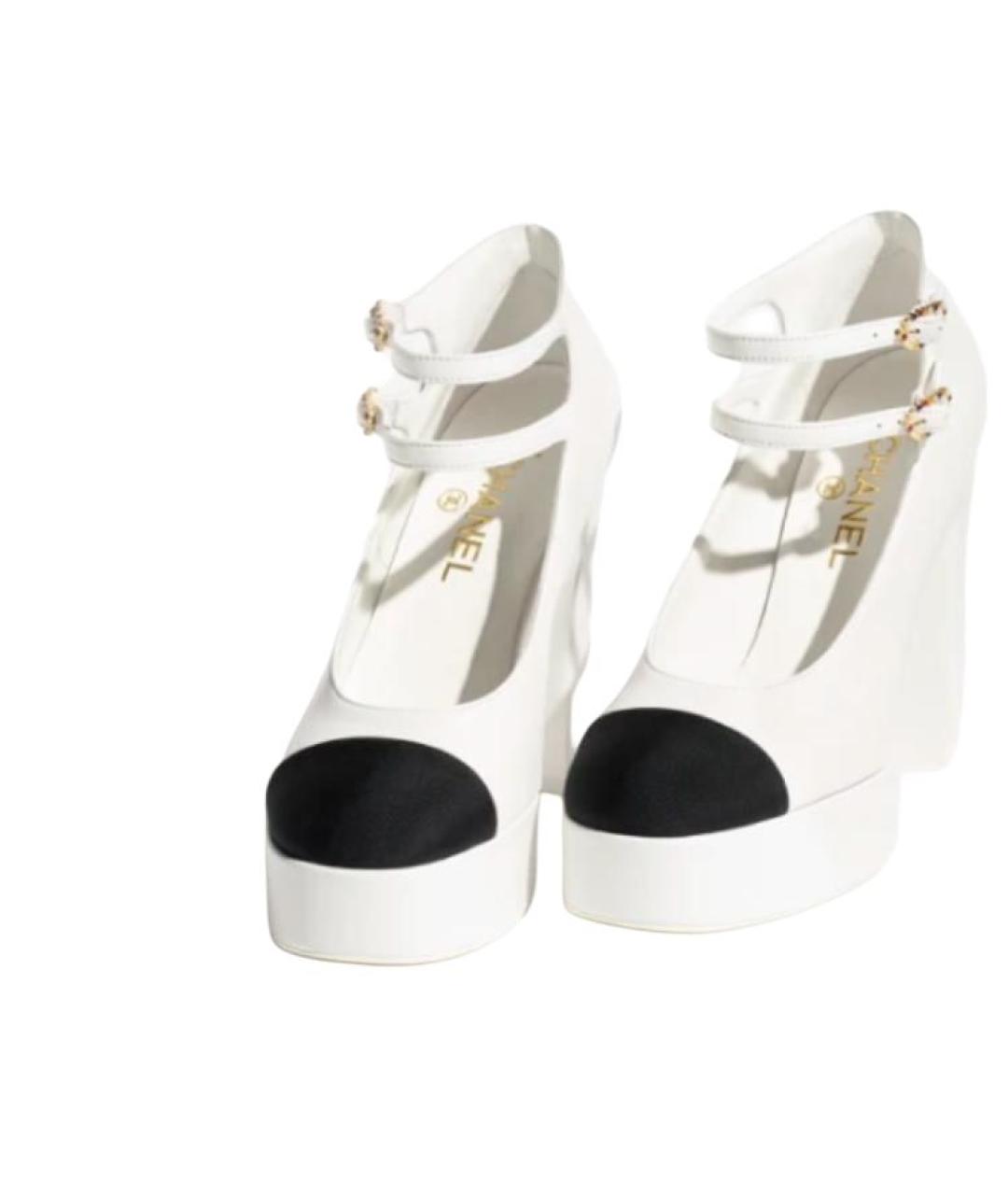 CHANEL Белые кожаные туфли, фото 3